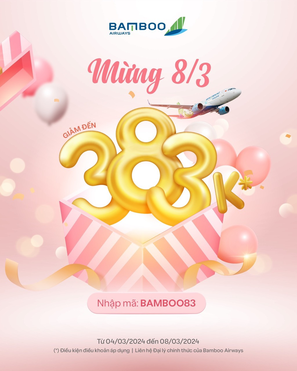   🌷 MỪNG 8/3, NGẬP TRÀN HOA ƯU ĐÃI TỪ BAMBOO AIRWAYS 🌷